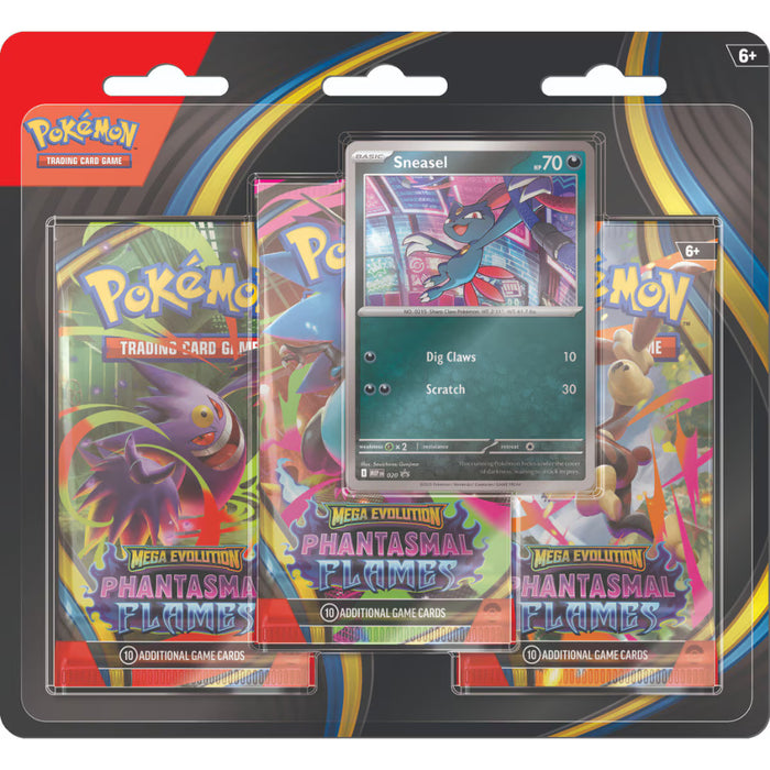 Pokémon TCG: Mega Evolution—Phantasmal Flames - 3-Pack Blister - Sneasel or Weavile