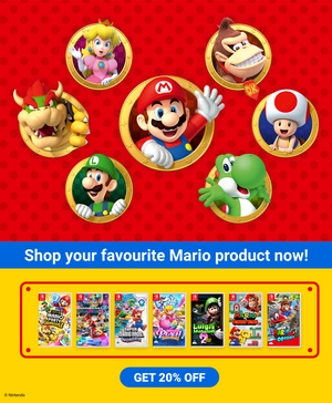 Save 20% off ALL Mario Products!