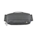 Gray waist bag with a visible brand logo on a white background