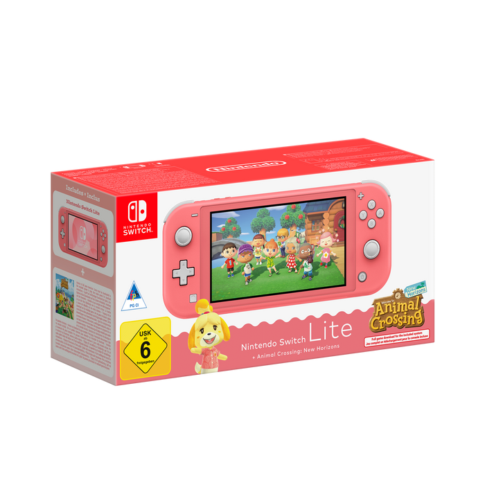 Nintendo Switch Lite (Coral) + Animal Crossing: New Horizons bundle