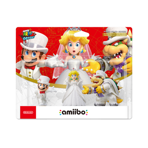 Wedding amiibo triple set - Mario, Peach & Bowser (Super Mario Odyssey Collection)