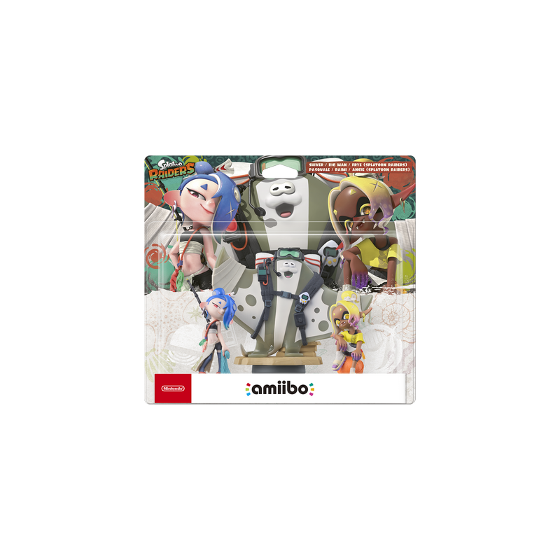 Amiibo figure collection packaging with characters on a white background