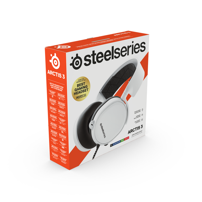 SteelSeries Arctis 3 White pack shot front