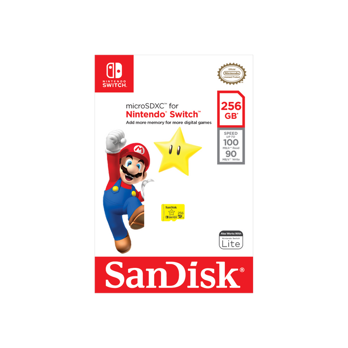 SanDisk MicroSDXC Card for Nintendo Switch - 256GB - Super Mario Star Edition